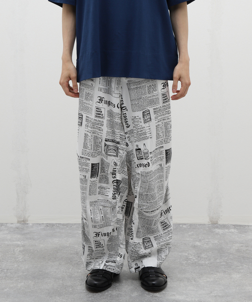 JOURNAL STANDARD(ジャーナルスタンダード)の「ニュースペーパー オーバーイージーパンツ(その他パンツ・メンズ・ホワイト・MEDIUM/LARGE)」の1枚目の写真
