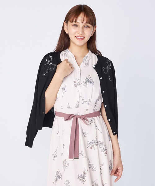 LAISSE PASSE(レッセパッセ)の「リボンブーケ刺繍カーディガン(カーディガン/ボレロ・レディース・ブラック/アイボリー/スモークピンク・MEDIUM)」の7枚目の写真