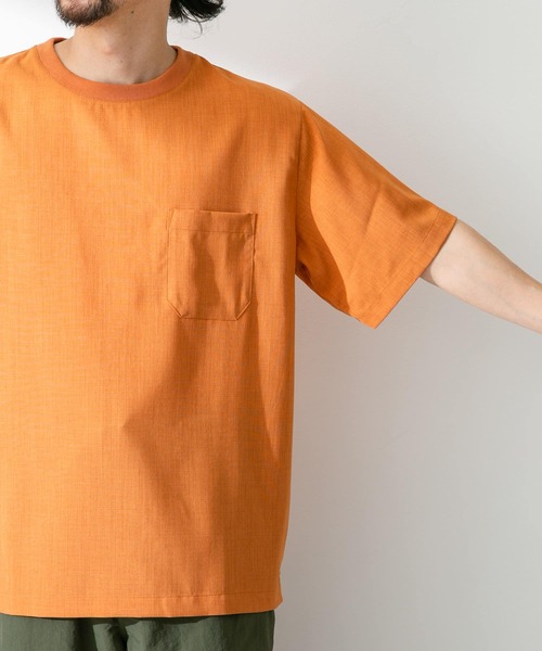 URBAN RESEARCH Sonny Label(アーバンリサーチサニーレーベル)の「リネンタッチ布帛ショートスリーブTシャツ(Tシャツ/カットソー・メンズ・スミクロ/ブラウン/ライトグレー/オレンジ・LARGE/MEDIUM)」の13枚目の写真
