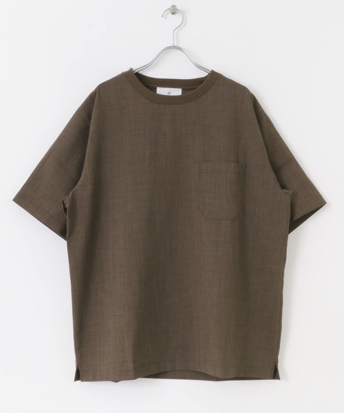 URBAN RESEARCH Sonny Label(アーバンリサーチサニーレーベル)の「リネンタッチ布帛ショートスリーブTシャツ(Tシャツ/カットソー・メンズ・スミクロ/ブラウン/ライトグレー/オレンジ・LARGE/MEDIUM)」の17枚目の写真