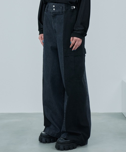 AIVER（アイバー）の「AIVER　ドッキングカーゴデニムパンツ（デニムパンツ・メンズ・グレー/ブラック・LARGE/MEDIUM/SMALL）」の4枚目の写真