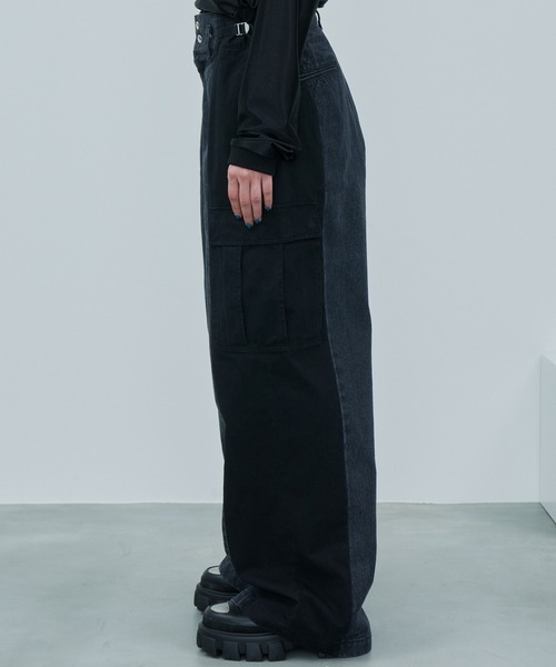AIVER（アイバー）の「AIVER　ドッキングカーゴデニムパンツ（デニムパンツ・メンズ・グレー/ブラック・LARGE/MEDIUM/SMALL）」の5枚目の写真