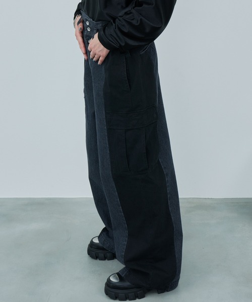 AIVER（アイバー）の「AIVER　ドッキングカーゴデニムパンツ（デニムパンツ・メンズ・グレー/ブラック・LARGE/MEDIUM/SMALL）」の9枚目の写真