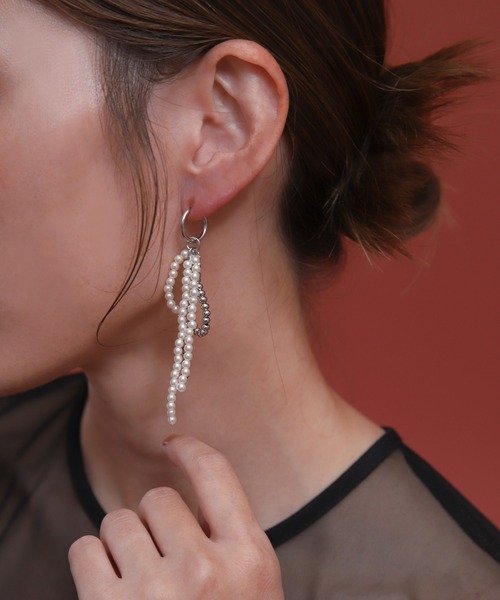 select MOCA（セレクトモカ）の「パールメタルミックスリボンイヤリング（イヤリング・レディース・シルバー/ゴールド・FREE）」の20枚目の写真