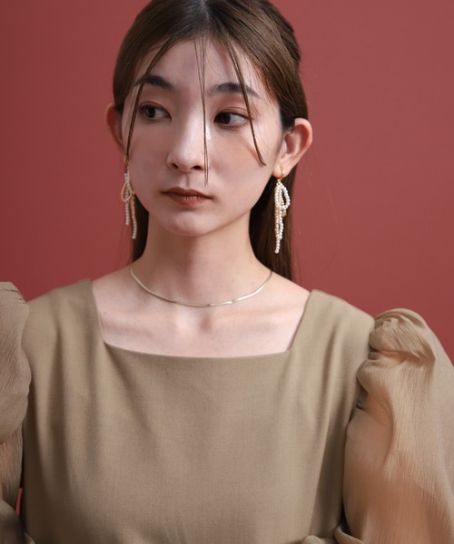 select MOCA（セレクトモカ）の「パールメタルミックスリボンイヤリング（イヤリング・レディース・シルバー/ゴールド・FREE）」の12枚目の写真