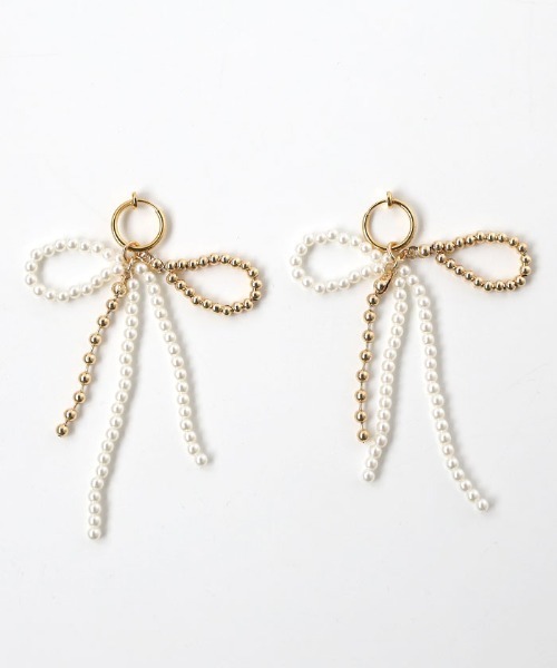select MOCA（セレクトモカ）の「パールメタルミックスリボンイヤリング（イヤリング・レディース・シルバー/ゴールド・FREE）」の22枚目の写真