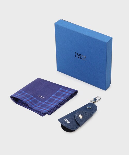 TAKEO KIKUCHI（タケオキクチ）の「【BOXセット】ハンカチ＆シューホーン セット（ハンカチ/ハンドタオル・メンズ・ブラック系4/ネイビー系4/モスグリーン系4・00）」の4枚目の写真