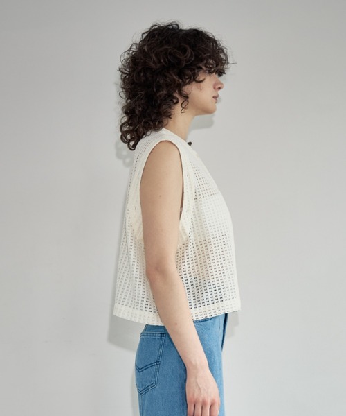 Formeque（フォルミーク）の「【Formeque】3wayメッシュカーディガン（カーディガン/ボレロ・レディース・アイボリー/ブラック/ライトブルー・FREE）」の6枚目の写真