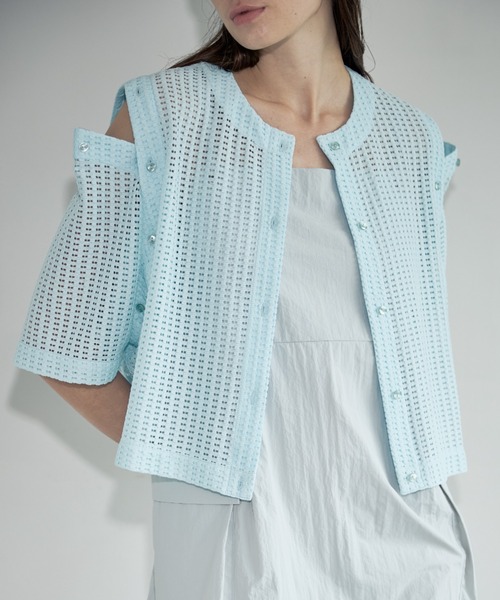 Formeque（フォルミーク）の「【Formeque】3wayメッシュカーディガン（カーディガン/ボレロ・レディース・アイボリー/ブラック/ライトブルー・FREE）」の15枚目の写真