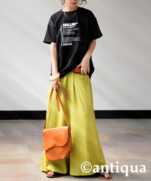 antiqua（アンティカ）の「ロゴTシャツ（Tシャツ/カットソー・レディース・ブラック/ホワイト・ONESIZE）」の3枚目の写真
