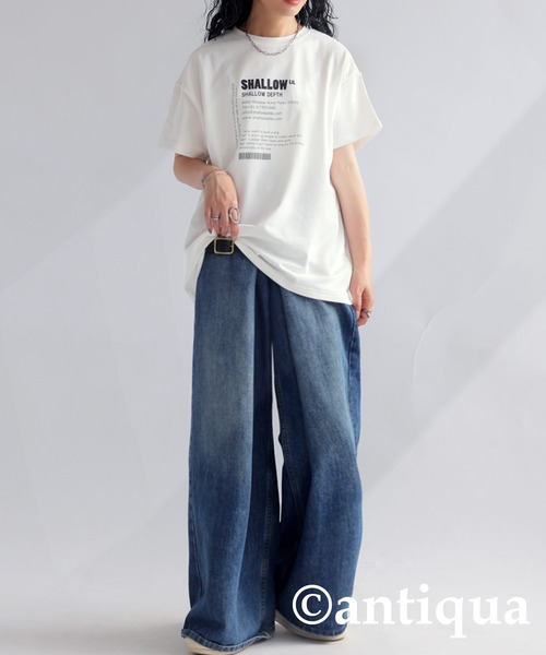 antiqua（アンティカ）の「ロゴTシャツ（Tシャツ/カットソー・レディース・ブラック/ホワイト・ONESIZE）」の17枚目の写真