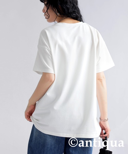 antiqua（アンティカ）の「ロゴTシャツ（Tシャツ/カットソー・レディース・ブラック/ホワイト・ONESIZE）」の16枚目の写真
