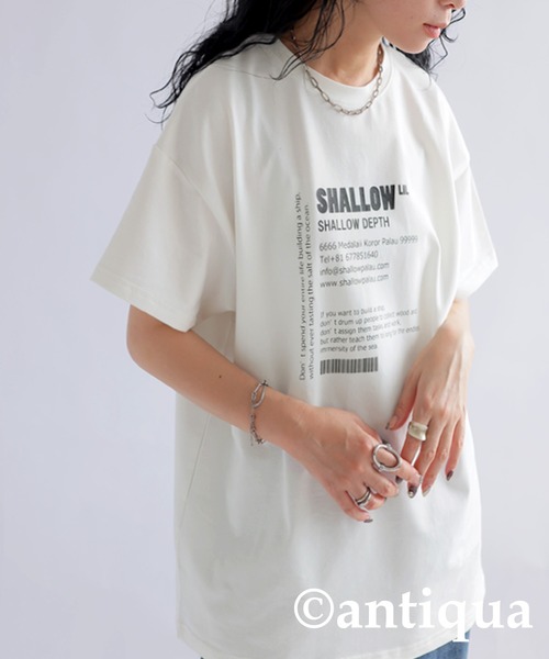 antiqua（アンティカ）の「ロゴTシャツ（Tシャツ/カットソー・レディース・ブラック/ホワイト・ONESIZE）」の15枚目の写真