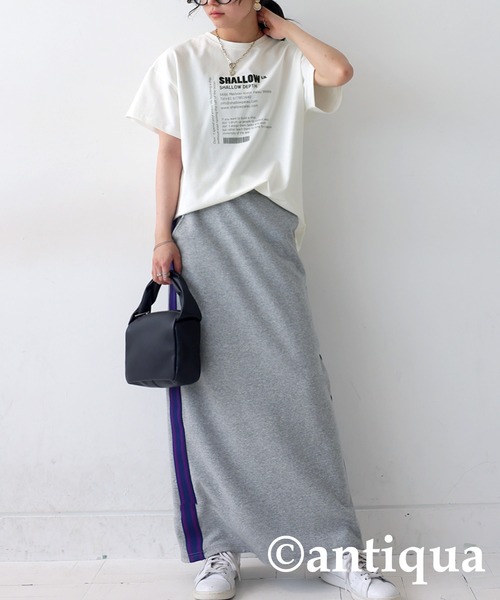 antiqua（アンティカ）の「ロゴTシャツ（Tシャツ/カットソー・レディース・ブラック/ホワイト・ONESIZE）」の13枚目の写真