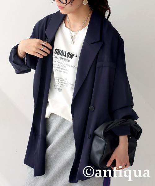 antiqua（アンティカ）の「ロゴTシャツ（Tシャツ/カットソー・レディース・ブラック/ホワイト・ONESIZE）」の14枚目の写真