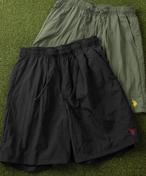 U.S. POLO ASSN.（ユーエスポロアッスン）の「【U.S. POLO ASSN./ユーエスポロアッスン】ワンポイントロゴ刺繍デザイン ビッグシルエット ナイロンバギーショーツ/ ルーズシルエット（その他パンツ・メンズ・グレー/ブラック/カーキ/ベージュ・S/M/L/XL）」の2枚目の写真