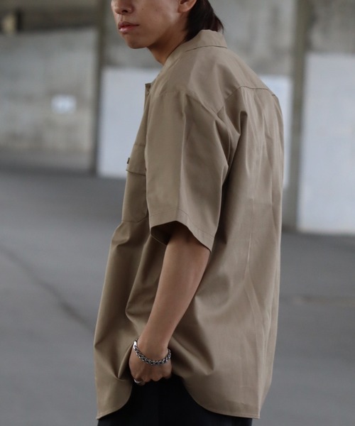 Dickies（ディッキーズ）の「【GENUINE DICKIES/ジェニュインディッキーズ】ツイル 半袖 ワークシャツ（シャツ/ブラウス・メンズ・チャコールグレー/ブラック/ベージュ/カーキ・XL/L/M）」の12枚目の写真