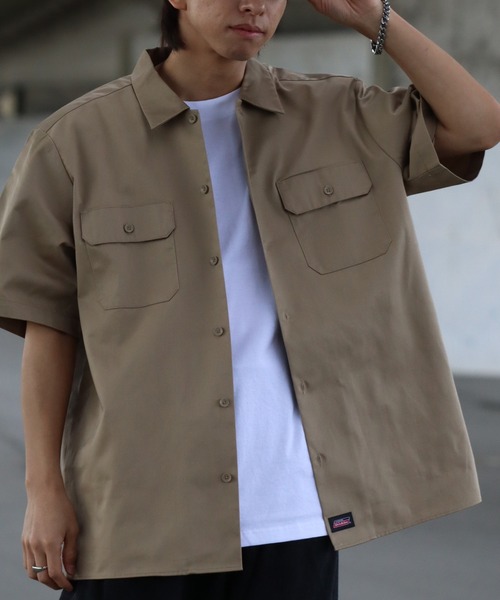 Dickies（ディッキーズ）の「【GENUINE DICKIES/ジェニュインディッキーズ】ツイル 半袖 ワークシャツ（シャツ/ブラウス・メンズ・チャコールグレー/ブラック/ベージュ/カーキ・XL/L/M）」の10枚目の写真