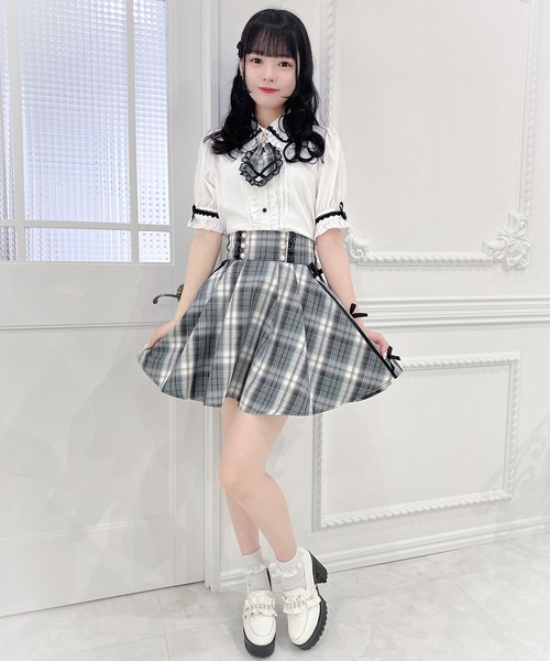 ROJITA(ロジータ)の「サイドリボンスカート(スカート・レディース・サックスブルー/パープル/グリーン・FREE)」の1枚目の写真