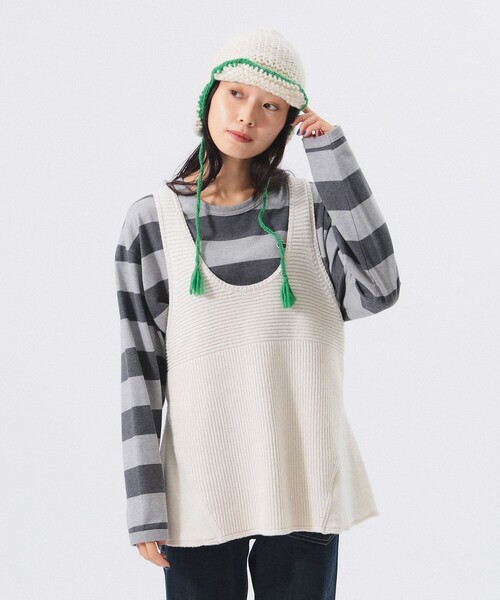 BEAMS BOY（ビームスボーイ）の「スイム アレンジ ベスト（ベスト・レディース・ネイビー/ホワイト系その他7・ONE SIZE）」の2枚目の写真