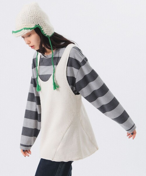 BEAMS BOY（ビームスボーイ）の「スイム アレンジ ベスト（ベスト・レディース・ネイビー/ホワイト系その他7・ONE SIZE）」の5枚目の写真