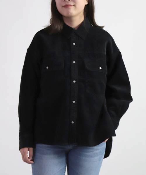 D.M.G.（ドミンゴ）の「[D.M.G. / ディーエムジー] 8Wコーデュロイ ワークシャツジャケット（その他アウター・レディース・ブラック/ベージュ/ライトグレー・2/3）」の2枚目の写真