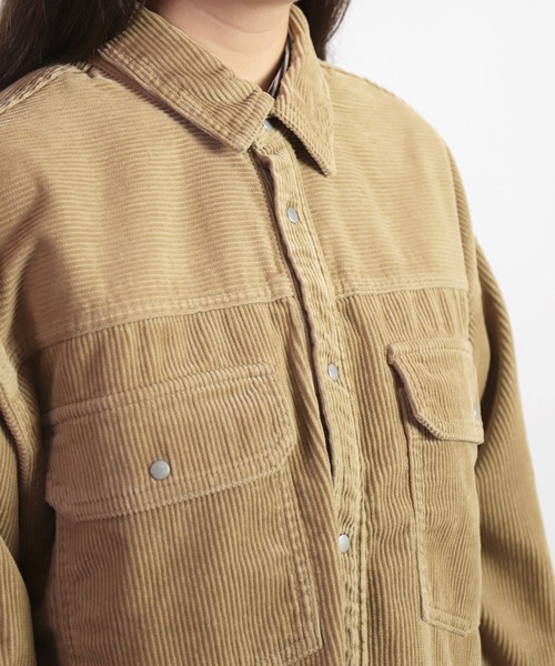 D.M.G.（ドミンゴ）の「[D.M.G. / ディーエムジー] 8Wコーデュロイ ワークシャツジャケット（その他アウター・レディース・ブラック/ベージュ/ライトグレー・2/3）」の5枚目の写真