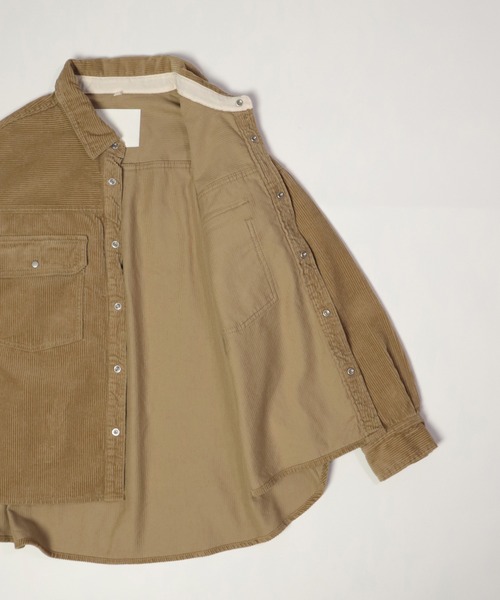 D.M.G.（ドミンゴ）の「[D.M.G. / ディーエムジー] 8Wコーデュロイ ワークシャツジャケット（その他アウター・レディース・ブラック/ベージュ/ライトグレー・2/3）」の13枚目の写真