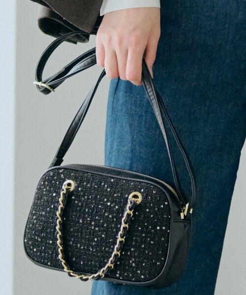 grove（グローブ）の「◆チェーンハンドルミニショルダー（ショルダーバッグ・レディース・ダークブラウン系1/ワインレッド/ブラック系3/ブラック・00）」の3枚目の写真