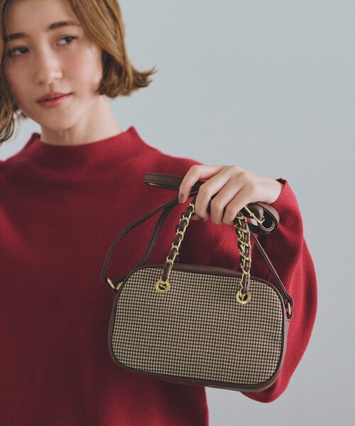 grove（グローブ）の「◆チェーンハンドルミニショルダー（ショルダーバッグ・レディース・ダークブラウン系1/ワインレッド/ブラック系3/ブラック・00）」の4枚目の写真