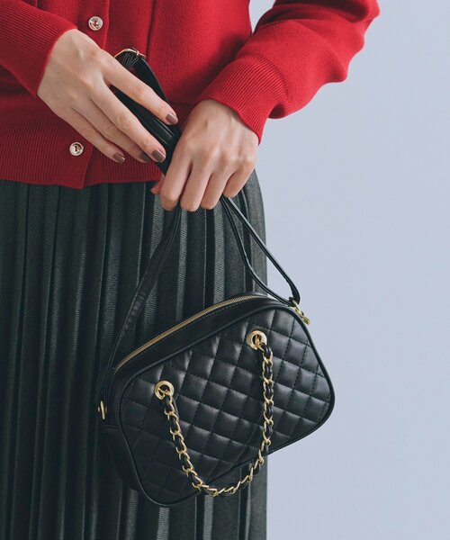 grove（グローブ）の「◆チェーンハンドルミニショルダー（ショルダーバッグ・レディース・ダークブラウン系1/ワインレッド/ブラック系3/ブラック・00）」の2枚目の写真