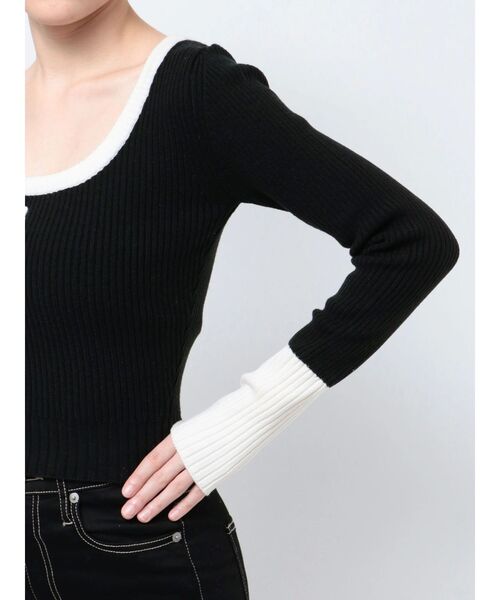 GYDA(ジェイダ)の「GYGYバイカラーニットトップス(ニット/セーター・レディース・ブラック/アイボリー/ピンク・FREE)」の10枚目の写真