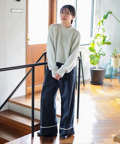 BEAMS HEART（ビームスハート）の「ラメシャギー ニット プルオーバー（ニット/セーター・レディース・オフホワイト/グレー/サックスブルー/ピンク・FREE）」の18枚目の写真