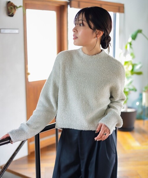 BEAMS HEART（ビームスハート）の「ラメシャギー ニット プルオーバー（ニット/セーター・レディース・オフホワイト/グレー/サックスブルー/ピンク・FREE）」の20枚目の写真