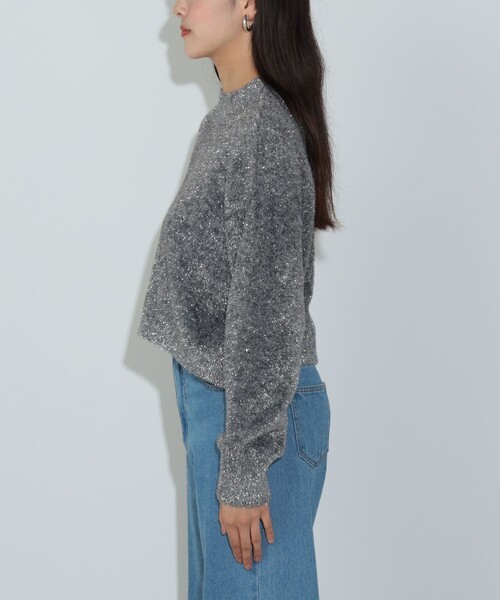 BEAMS HEART（ビームスハート）の「ラメシャギー ニット プルオーバー（ニット/セーター・レディース・オフホワイト/グレー/サックスブルー/ピンク・FREE）」の5枚目の写真