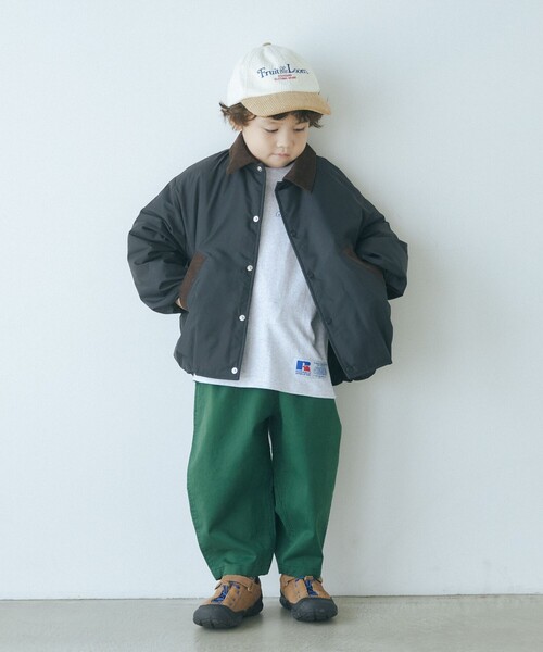 UNIVERSAL OVERALL(ユニバーサルオーバーオール)の「【別注】<UNIVERSAL OVERALL>コーデュロイ パファージャケット / キッズ 100cm-130cm(ブルゾン・キッズ・ブラック/オリーブ・XS(100-110cm)/S(120-130cm))」の3枚目の写真