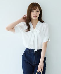 【2025SS新色/WEB限定カラー】2WAYボウタイブラウス140088