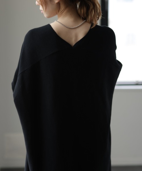 HUG.U（ハグユー）の「「コクーン型ワンピ」ニット（ワンピース・レディース・モカ/ブラック/ライトベージュ/スカイブルー/ペールイエロー/オレンジ・FREE）」の10枚目の写真