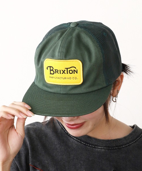BRIXTON（ブリクストン）の「BRIXTON/ブリクストン GRADE HP TRUCKER HAT キャップ 2026新作　再入荷（キャップ・メンズ・ブラック/グリーン・ONE SIZE）」の2枚目の写真