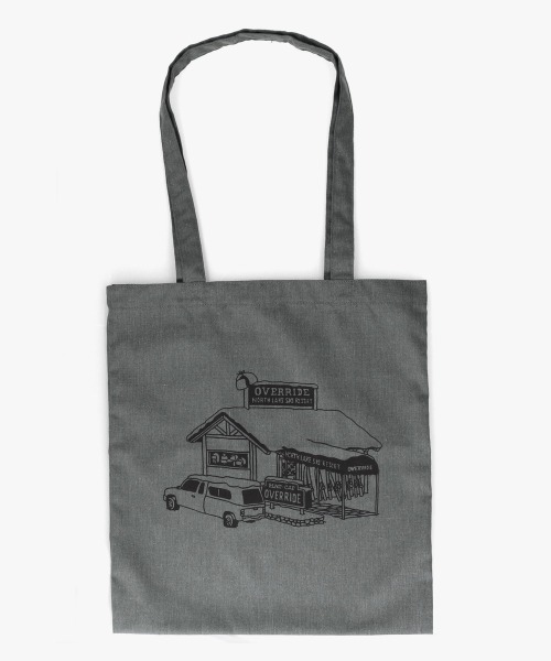 OVERRIDE(オーバーライド)の「WADATAKESHI X OVERRIDE TOTE BAG / オーバーライド(トートバッグ・レディース・グレー/ライトグレー・FREE)」の2枚目の写真