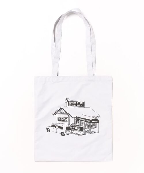 OVERRIDE(オーバーライド)の「WADATAKESHI X OVERRIDE TOTE BAG / オーバーライド(トートバッグ・レディース・グレー/ライトグレー・FREE)」の5枚目の写真