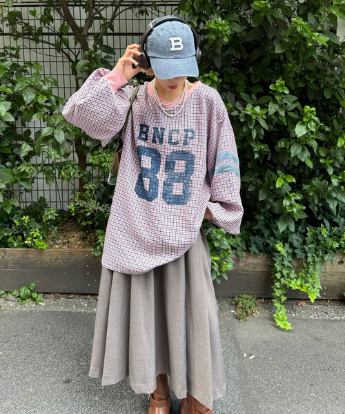 CIAOPANIC（チャオパニック）の「サイドラインプリーツミドルスカート（スカート・レディース・グレー/ネイビー・ONE SIZE）」の3枚目の写真