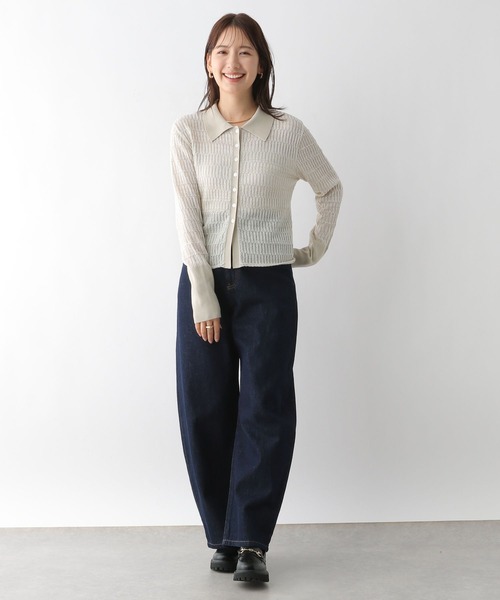 LEPSIM（レプシィム）の「12ゲージ透かしポロプルオーバー　131268（ニット/セーター・レディース・グレイッシュベージュ/ブラック・FREE）」の11枚目の写真