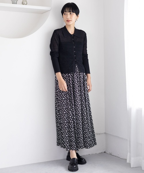 LEPSIM（レプシィム）の「12ゲージ透かしポロプルオーバー　131268（ニット/セーター・レディース・グレイッシュベージュ/ブラック・FREE）」の14枚目の写真