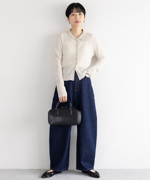 LEPSIM（レプシィム）の「12ゲージ透かしポロプルオーバー　131268（ニット/セーター・レディース・グレイッシュベージュ/ブラック・FREE）」の15枚目の写真