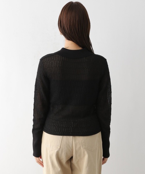 LEPSIM（レプシィム）の「12ゲージ透かしポロプルオーバー　131268（ニット/セーター・レディース・グレイッシュベージュ/ブラック・FREE）」の18枚目の写真