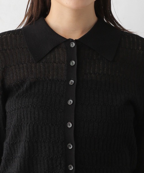 LEPSIM（レプシィム）の「12ゲージ透かしポロプルオーバー　131268（ニット/セーター・レディース・グレイッシュベージュ/ブラック・FREE）」の19枚目の写真