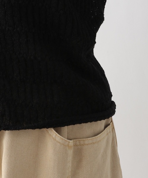 LEPSIM（レプシィム）の「12ゲージ透かしポロプルオーバー　131268（ニット/セーター・レディース・グレイッシュベージュ/ブラック・FREE）」の21枚目の写真