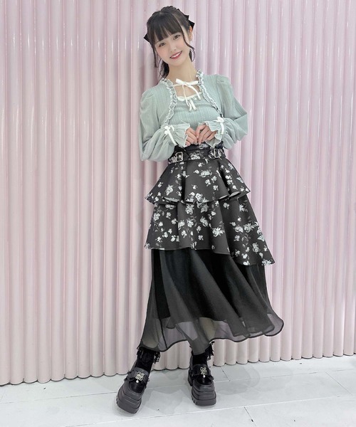 セール】レースティアードロングスカート（スカート）｜couture