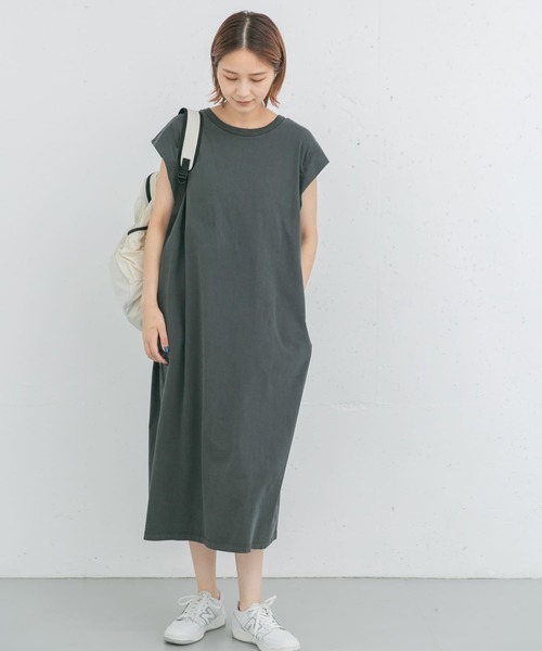 EKAL（エカル）の「製品染めカットワンピース（ワンピース・レディース・グレー系その他/ブルー/ベージュ系その他・ONE）」の2枚目の写真